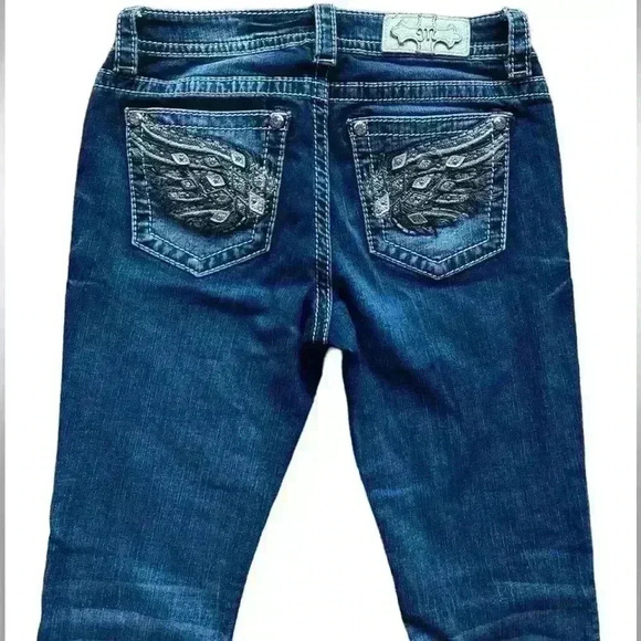 Miss Me Y2K Style Angel Wings Chloe Boot Jeans - Picture 2 of 2
